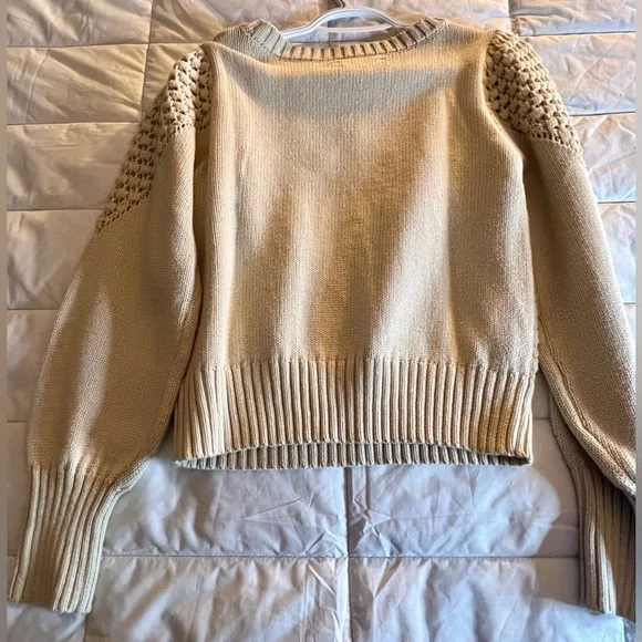NWT Lucky Brand beige sweater. Women’s size small. 60% cotton 40% acrylic. - Picture 4 of 8